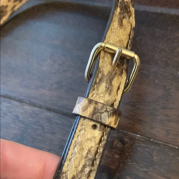 COACH Stylish Snakeskin Print with Gold Chain Purse Strap Like New - Picture 2 of 5